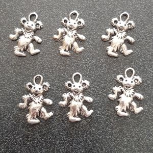 Grateful Dead bear 6 charms silver jewelry